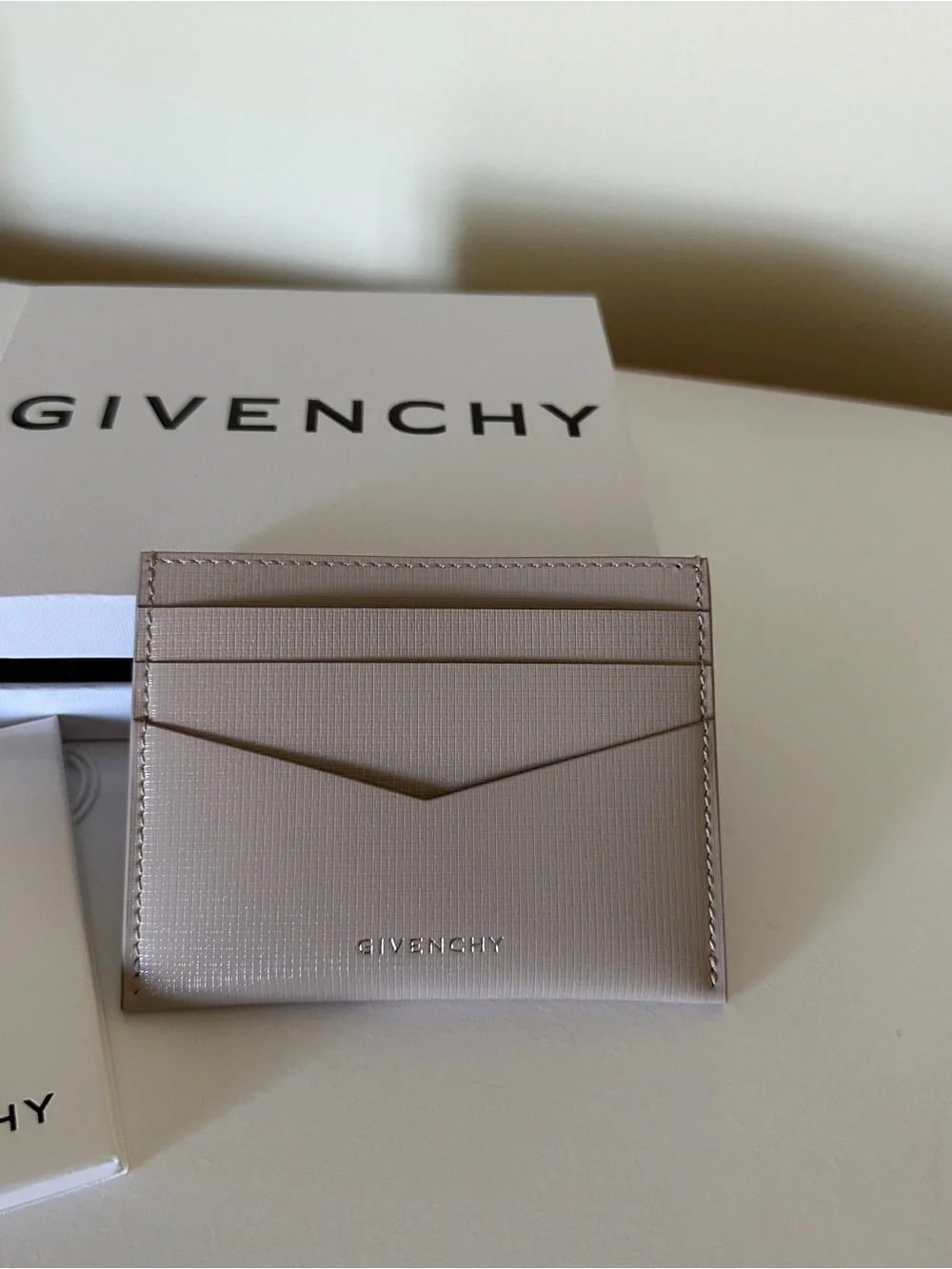 Givenchy Beige Leather Card Holder